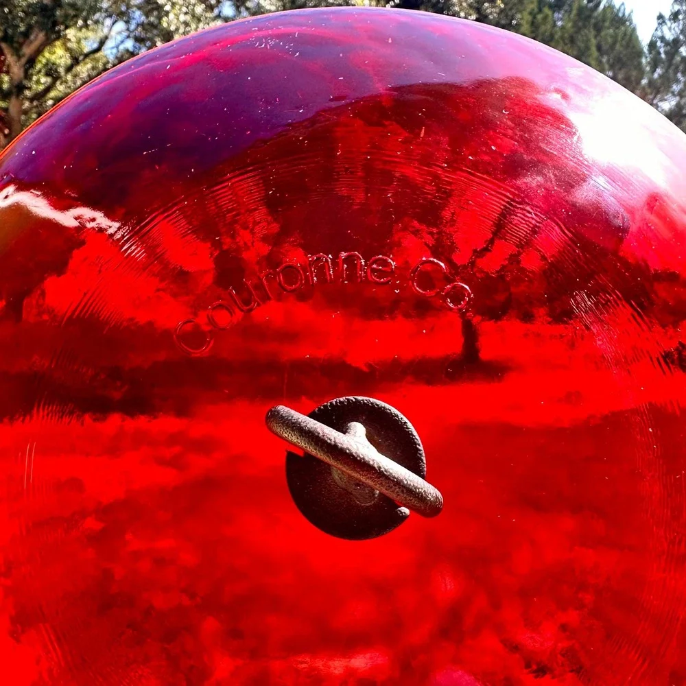Couronne Co Ruby Red Glass Bird Feeder Baffle Dome 11in Weather Guard